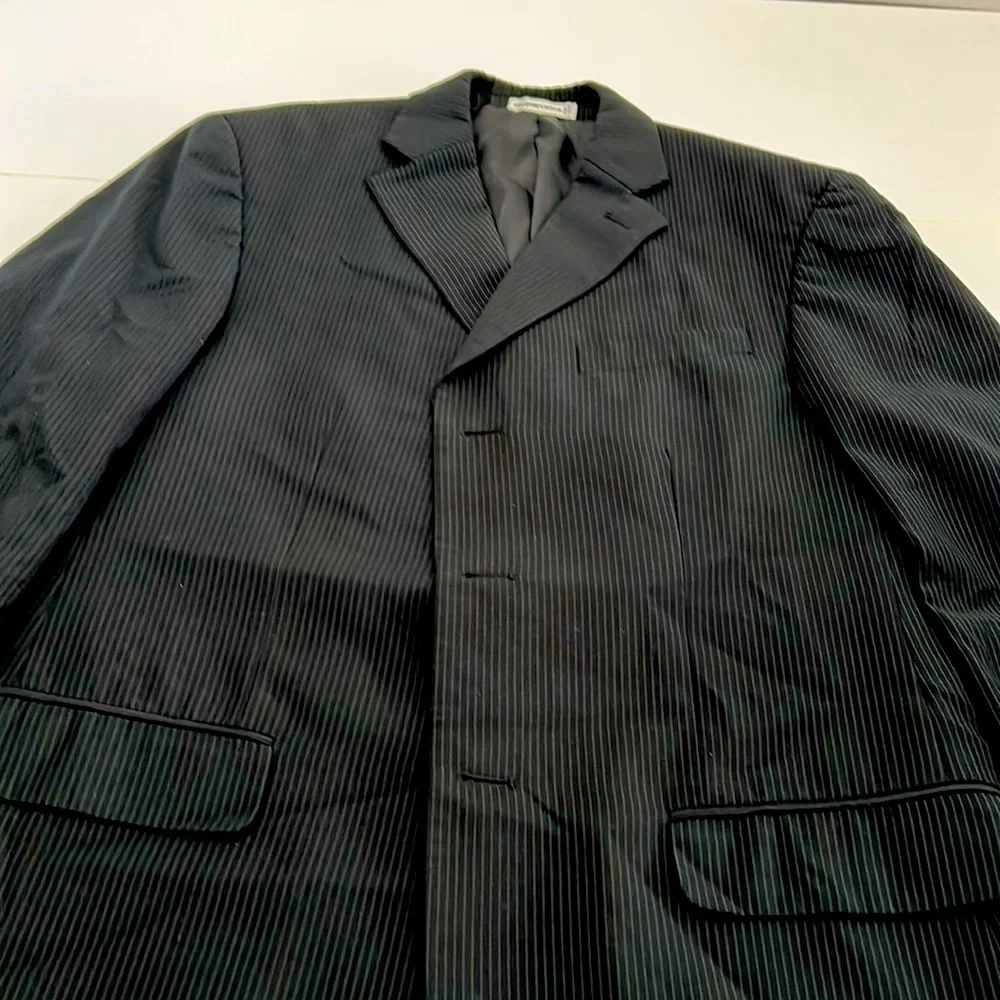GEOFFREY BEENE Blazer 40 Mens Black Pinstripe Sport Coat‎ Suit Jacket 40R